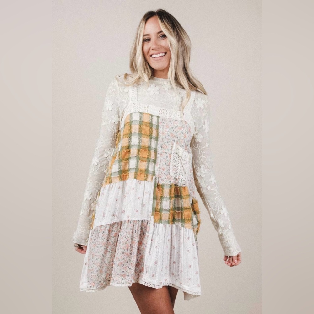 POL Patchwork Mini Dress
